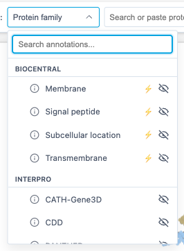Annotation dropdown