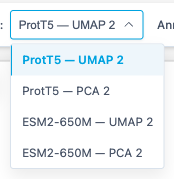 Projection dropdown